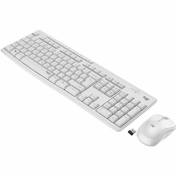 Keyboard and Wireless Mouse Logitech MK295 French White AZERTY