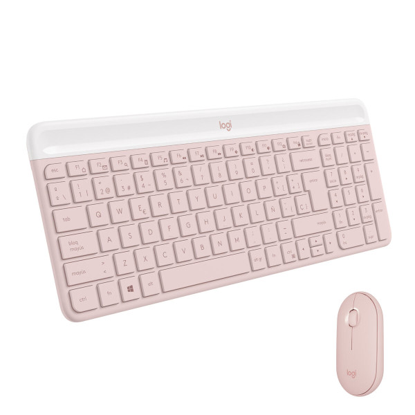 Keyboard and Mouse Logitech MK470 Slim Combo Pink