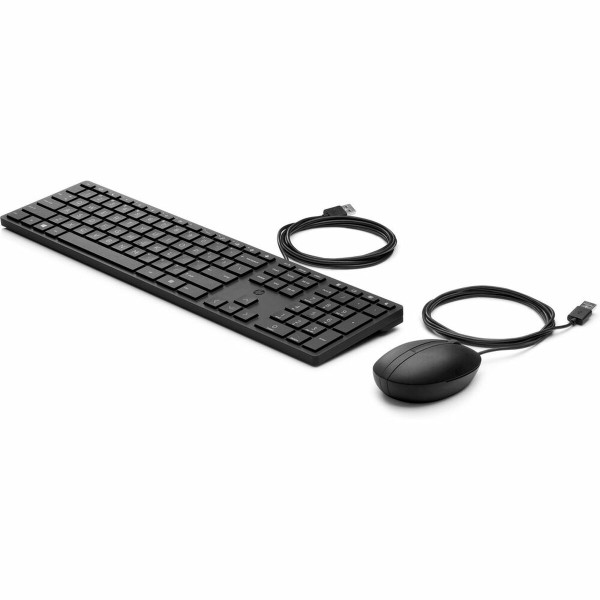 Keyboard and Mouse HP 9SR36AA#ABE Spanish Qwerty Black