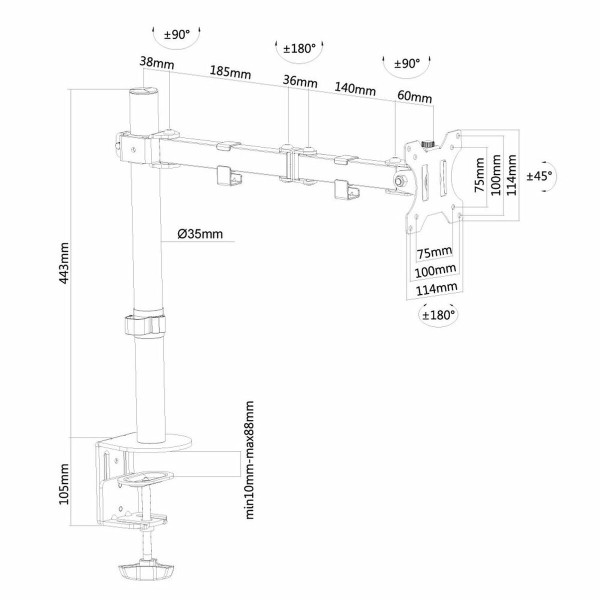 Screen Table Support Neomounts FPMA-D550BLACK      