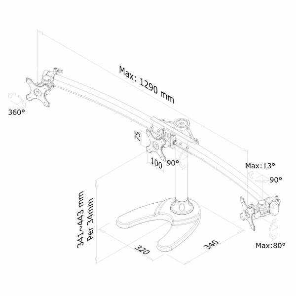 Screen Table Support Neomounts FPMA-D700DD3        