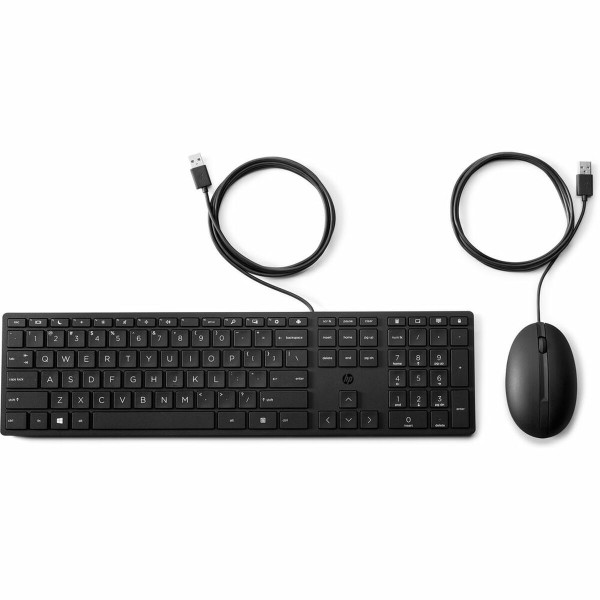 Keyboard and Mouse HP 9SR36AA#ABE Spanish Qwerty Black