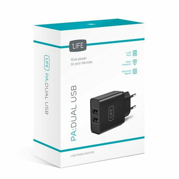 Wall Charger 1LIFE 1IFEPA2USB USB Black