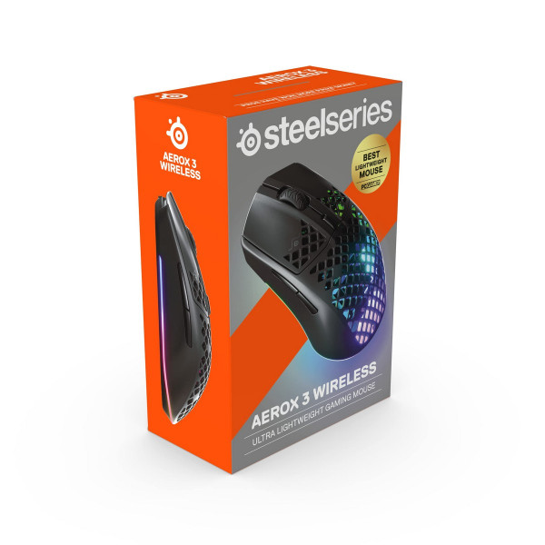 Mouse SteelSeries Aerox 3 Black Wireless Gaming LED Lights