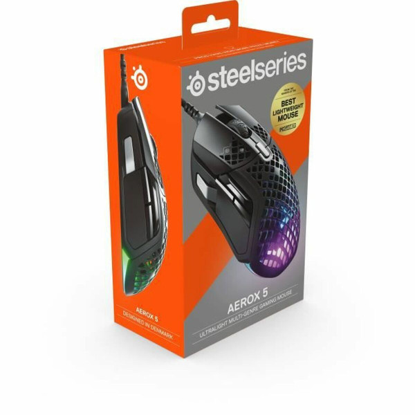 Mouse SteelSeries Aerox 5 Black Gaming LED Lights With cable