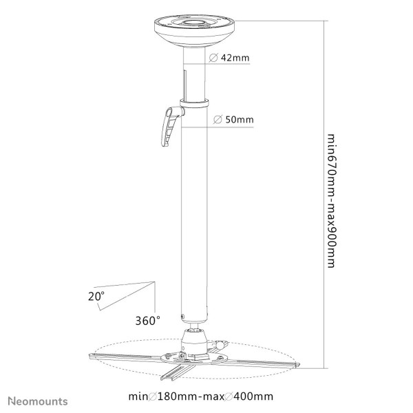 Ceiling Mount for Projectors Neomounts NM-BC75BLACK        