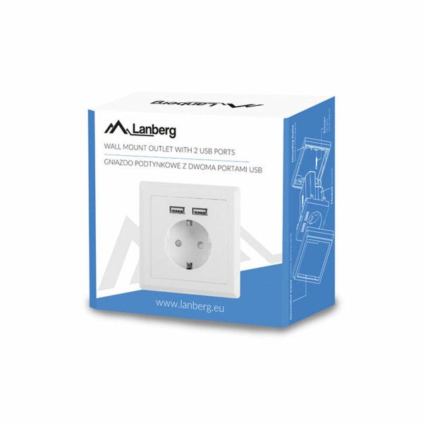 Power Plug Lanberg AC-WS01-USB2-F 2 x USB