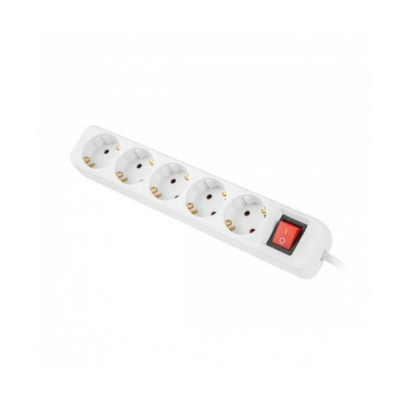 Power Strip - 5 Sockets Schuko Lanberg PS1-05F-0300-W 3 m White 2500 W