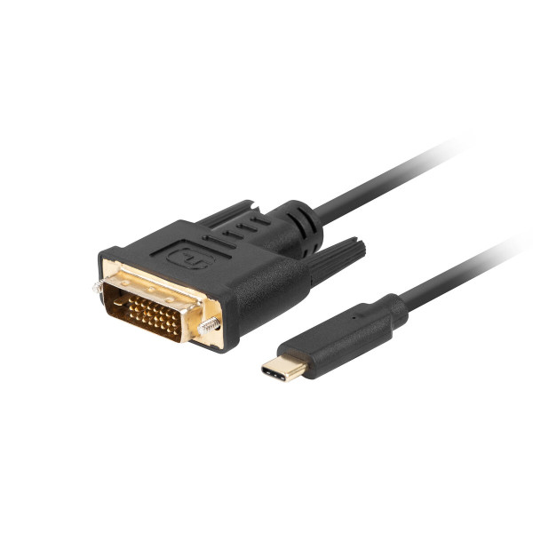 USB C to DVI-DCable Lanberg CA-CMDV-10CU-0010-BK Black 1 m