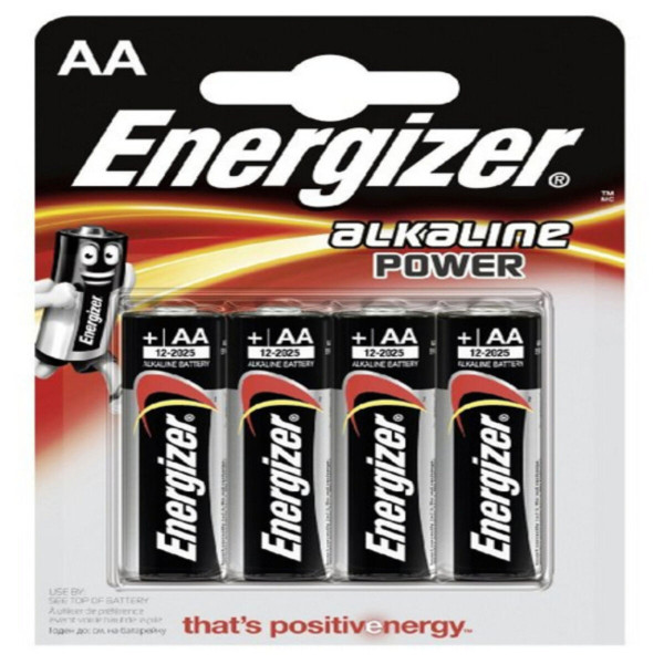 Alkaline Batteries Energizer E300132900 AA LR6 4 Units