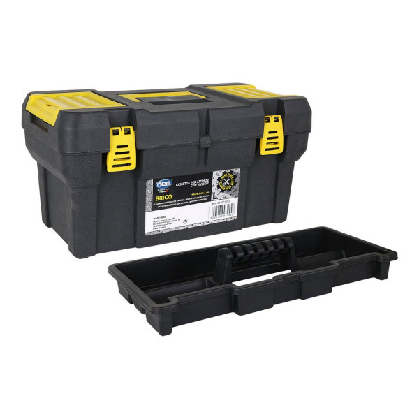 Toolbox Dem Brico L Black Yellow (49 x 26,5 x 25,5 cm)