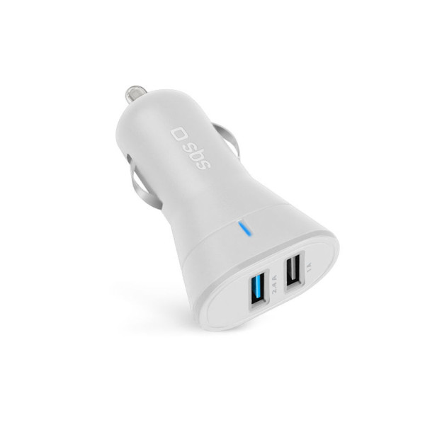 Car Charger SBS TECR2USB24AWFAST 2400 mAh White