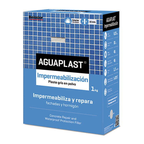 Powdered plasters Aguaplast 70043-001 Waterproofing Grey 1 kg