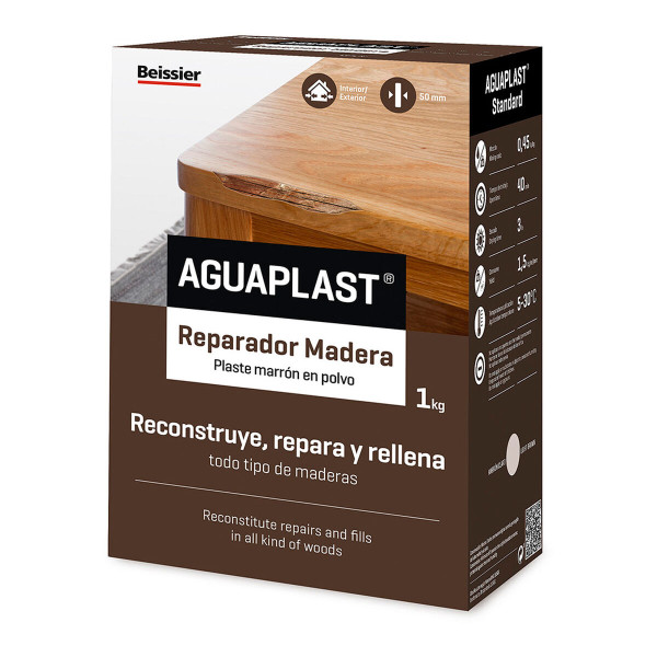 Powdered plasters Aguaplast 70608-001 Wood Light brown 1 kg