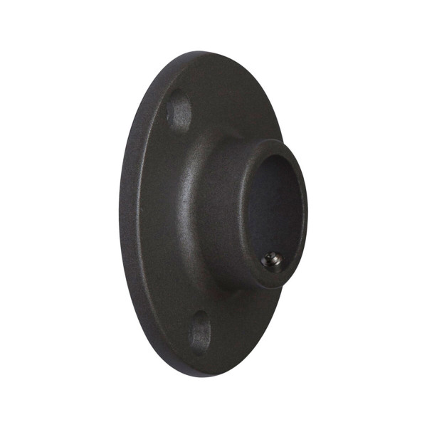 Wardrobe rail bracket Stor Planet Circular Black 2 Units Satin finish (Ø 1,9 cm)