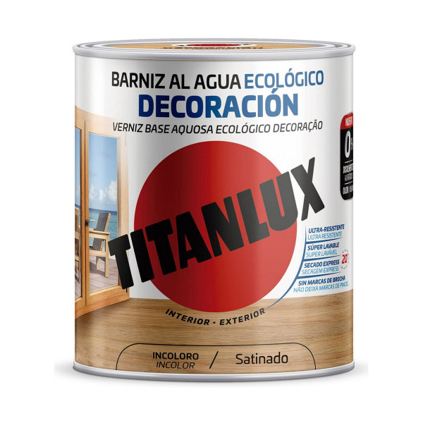 Water-based varnish Titanlux m21100014 Ecological 250 ml Colourless Satin finish