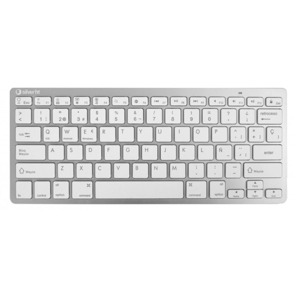 Keyboard Silver HT Teclado Inalámbrico Colors Edition - Blanco Spanish Qwerty Silver