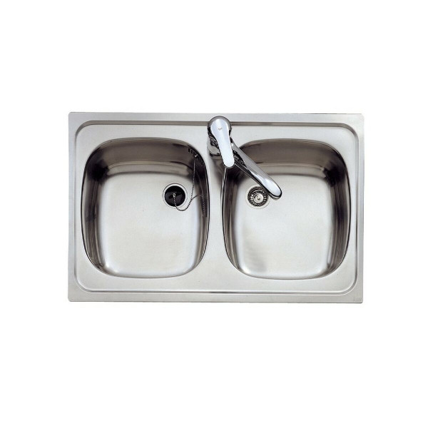 Sink with Two Basins Teka 11103011 E/50 2C Stainless steel