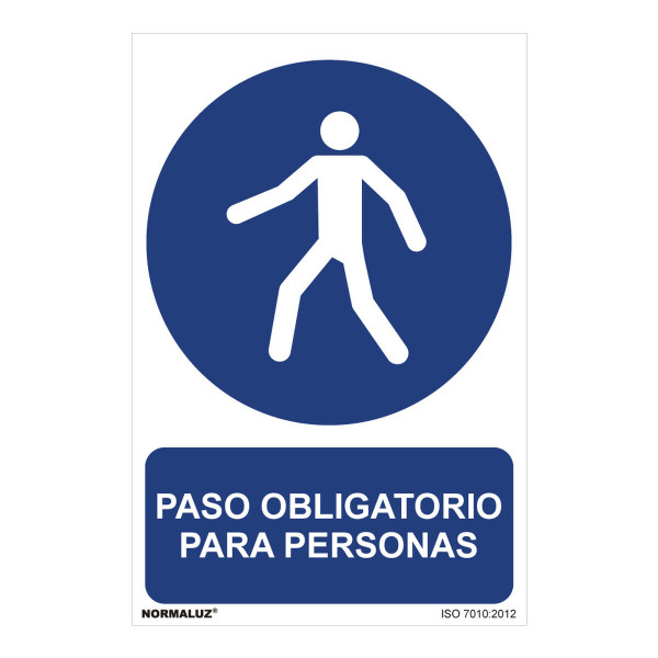 Sign Normaluz Paso obligatorio para personas PVC (30 x 40 cm)