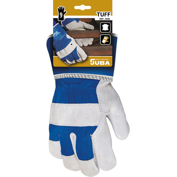 Work Gloves JUBA Cowhide Suede Blue Canvas