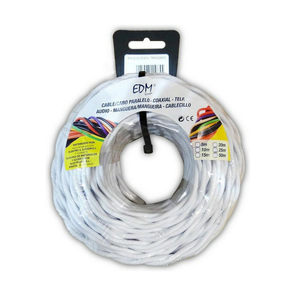 Cable EDM 2 x 1 mm White 5 m