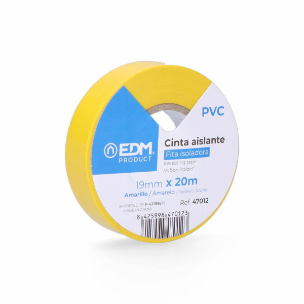 Insulating tape EDM Yellow PVC (20 m x 19 mm)