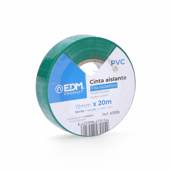 Insulating tape EDM Green PVC (20 m x 19 mm)