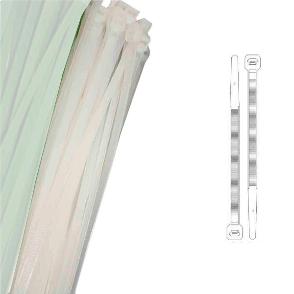 Nylon Cable Ties EDM 100 x 2,5 mm White 100 Units