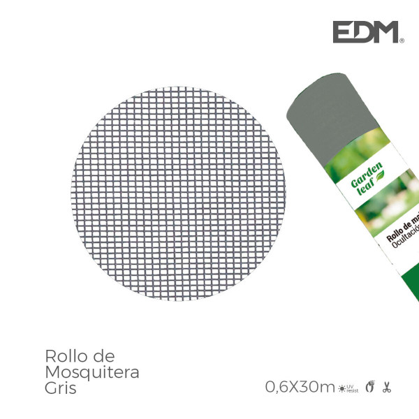 Mosquito net EDM Roll Fibreglass Grey (0,6 x 30 m)