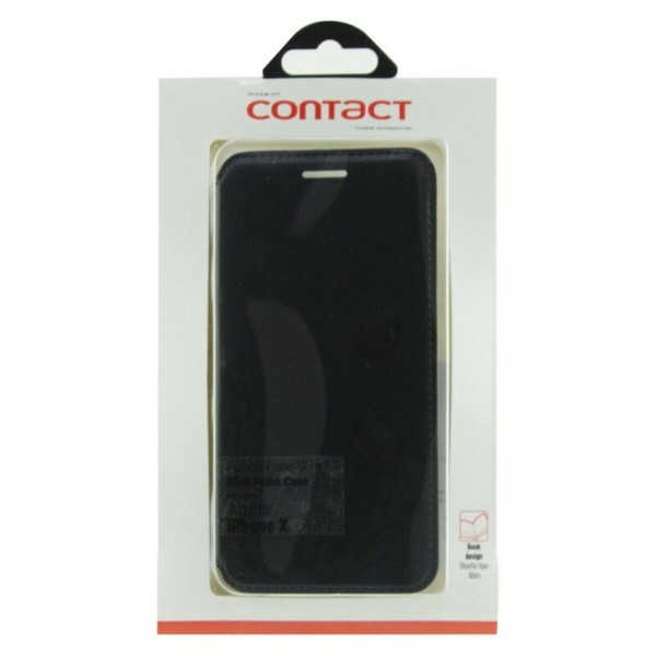 Mobile Cover Case Iphone X Contact Slim Black Textile Polycarbonate