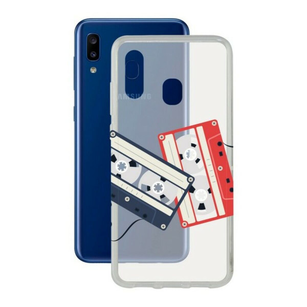 Mobile cover Samsung Galaxy A20 KSIX Flex Cassettes TPU Transparent