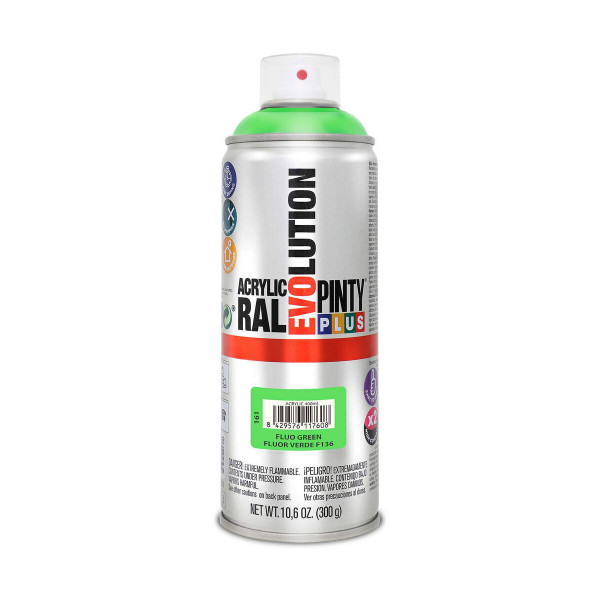 Spray paint Pintyplus Evolution F136 400 ml Fluorescent Green