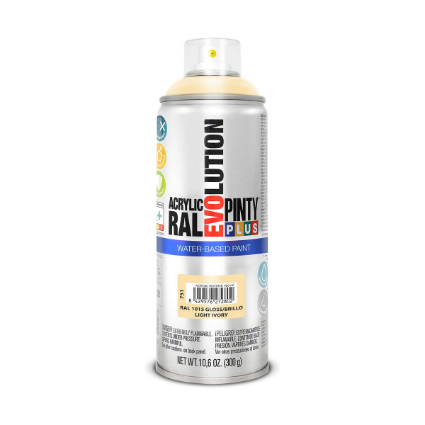 Spray paint Pintyplus Evolution RAL 1015 400 ml Water-based Light Ivory