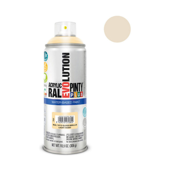 Spray paint Pintyplus Evolution RAL 1015 400 ml Water-based Light Ivory