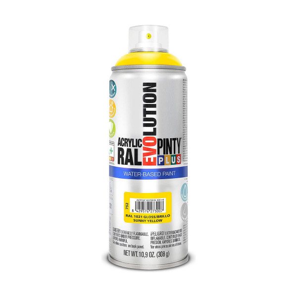 Spray paint Pintyplus Evolution RAL 1021 Water-based Sunny Yellow 400 ml