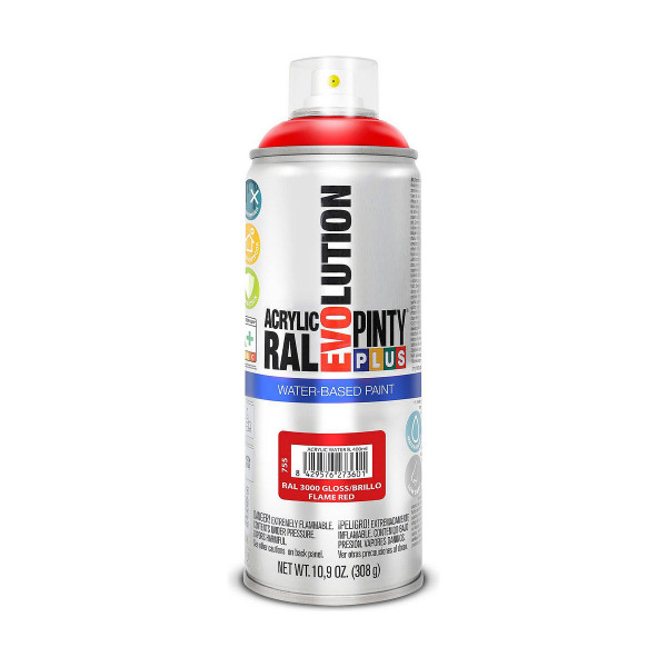 Spray paint Pintyplus Evolution RAL 3000 Water-based Flame Red 400 ml