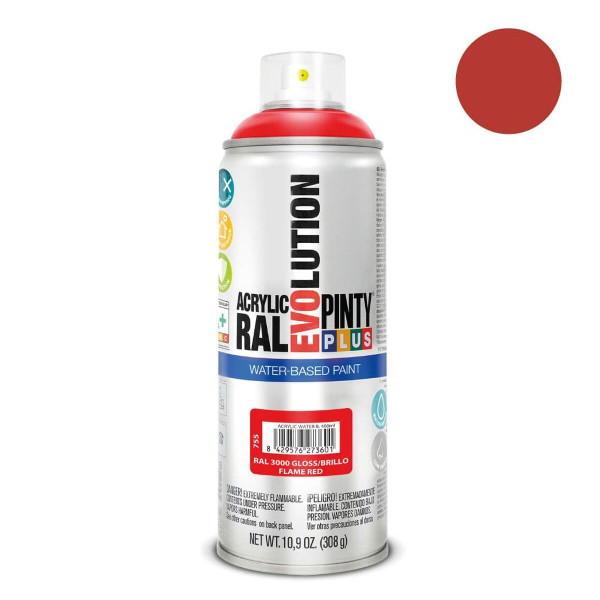 Spray paint Pintyplus Evolution RAL 3000 Water-based Flame Red 400 ml