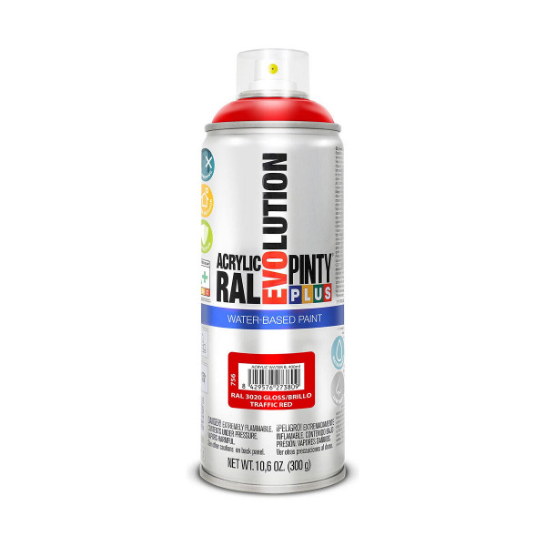 Spray paint Pintyplus Evolution RAL 3020 400 ml Water-based Traffic Red