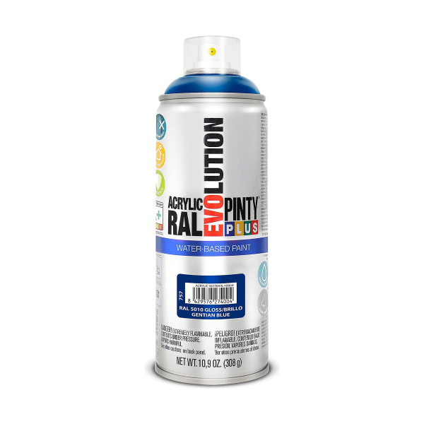 Spray paint Pintyplus Evolution RAL 5010 Water-based Gentian Blue 400 ml