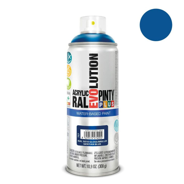 Spray paint Pintyplus Evolution RAL 5010 Water-based Gentian Blue 400 ml