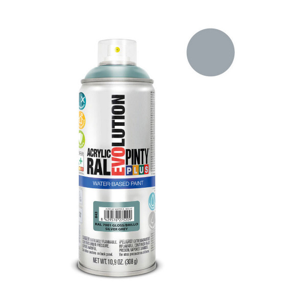 Spray paint Pintyplus Evolution RAL 7001 400 ml Water-based Silver Grey