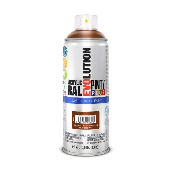 Spray paint Pintyplus Evolution RAL 8011 Water-based Nut Brown 400 ml