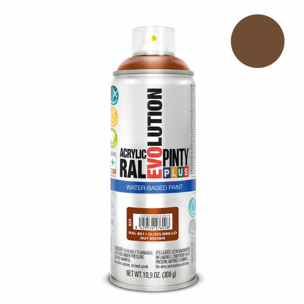 Spray paint Pintyplus Evolution RAL 8011 Water-based Nut Brown 400 ml