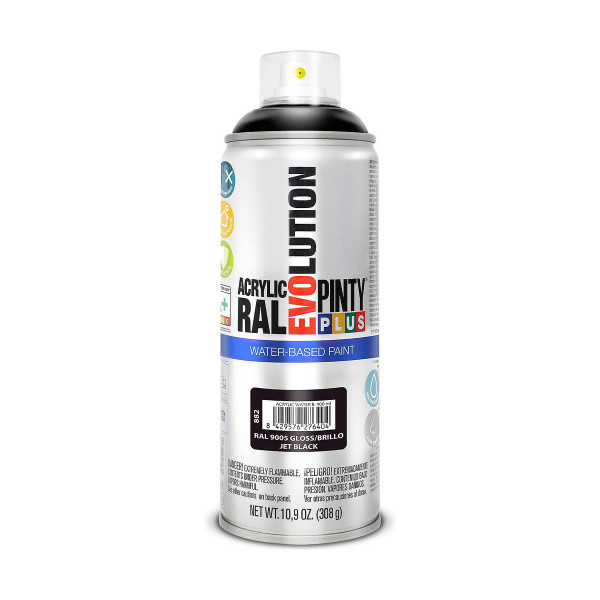 Spray paint Pintyplus Evolution RAL 9005 Water-based Jet Black 400 ml