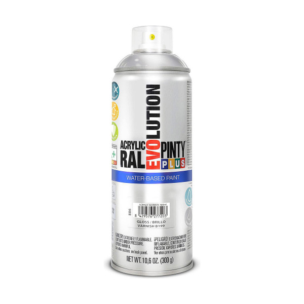 Spray Varnish Pintyplus Evolution B199 Shine Water-based 400 ml Colourless