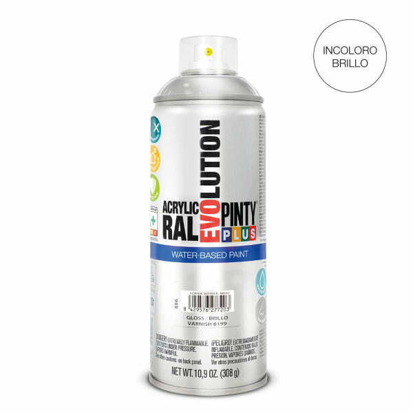 Spray Varnish Pintyplus Evolution B199 Shine Water-based 400 ml Colourless