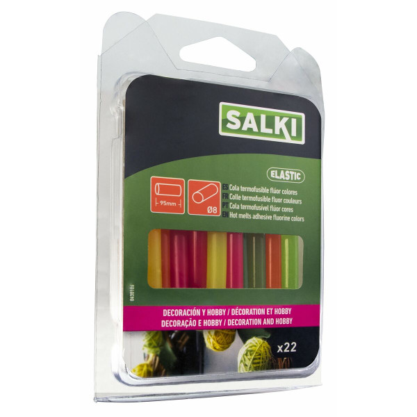 Hot melt glue sticks Salki 430106 Multicolour Decoration fluoride Ø 8 x 95 mm (22 Units)