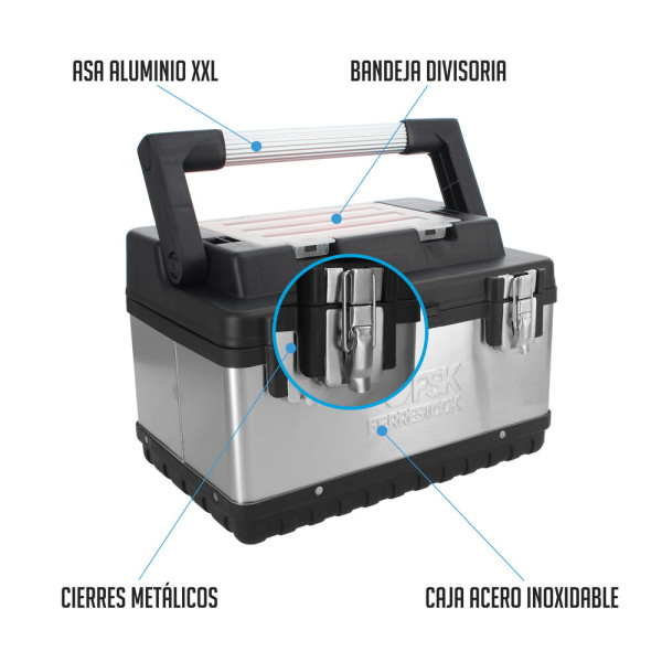 Toolbox Ferrestock Stainless steel metal (38 x 27 x 25 cm)