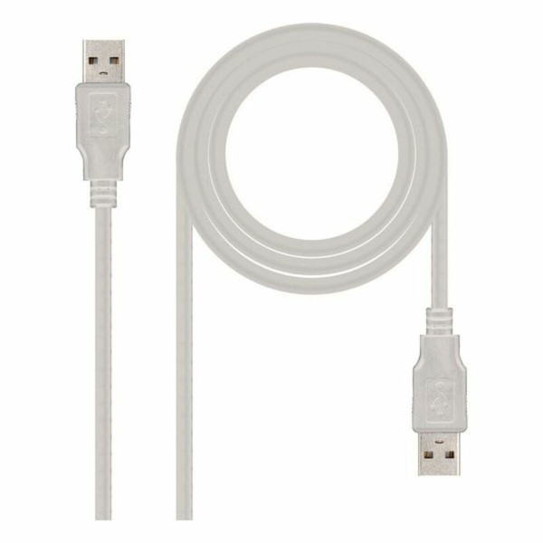 USB Cable NANOCABLE 10.01.0302 Beige 1 m