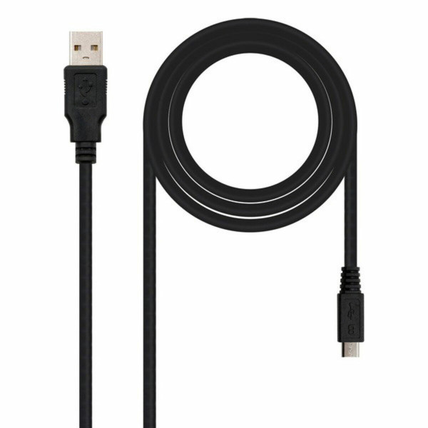 USB 2.0 A to Micro USB B Cable NANOCABLE 10.01.0501 (1,8 m) Black